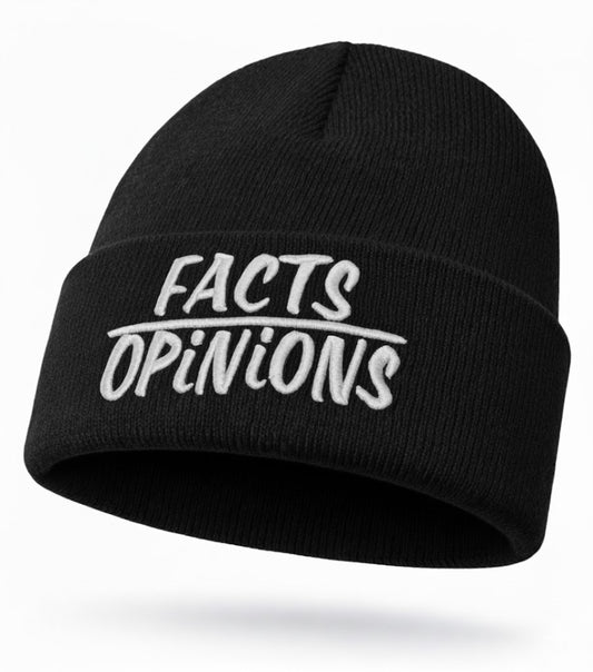 FactsOverOpinions White Thread Beanies