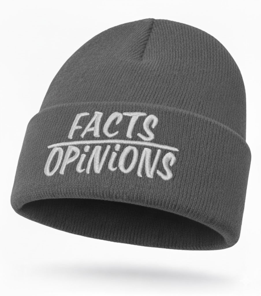 FactsOverOpinions White Thread Beanies