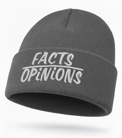 FactsOverOpinions White Thread Beanies