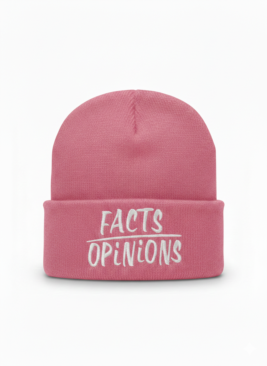 FactsOverOpinions White Thread Beanies