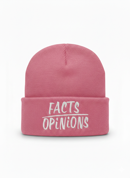 FactsOverOpinions White Thread Beanies