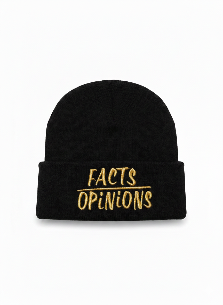 FactsOverOpinions White Thread Beanies