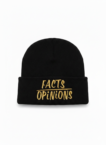 FactsOverOpinions White Thread Beanies