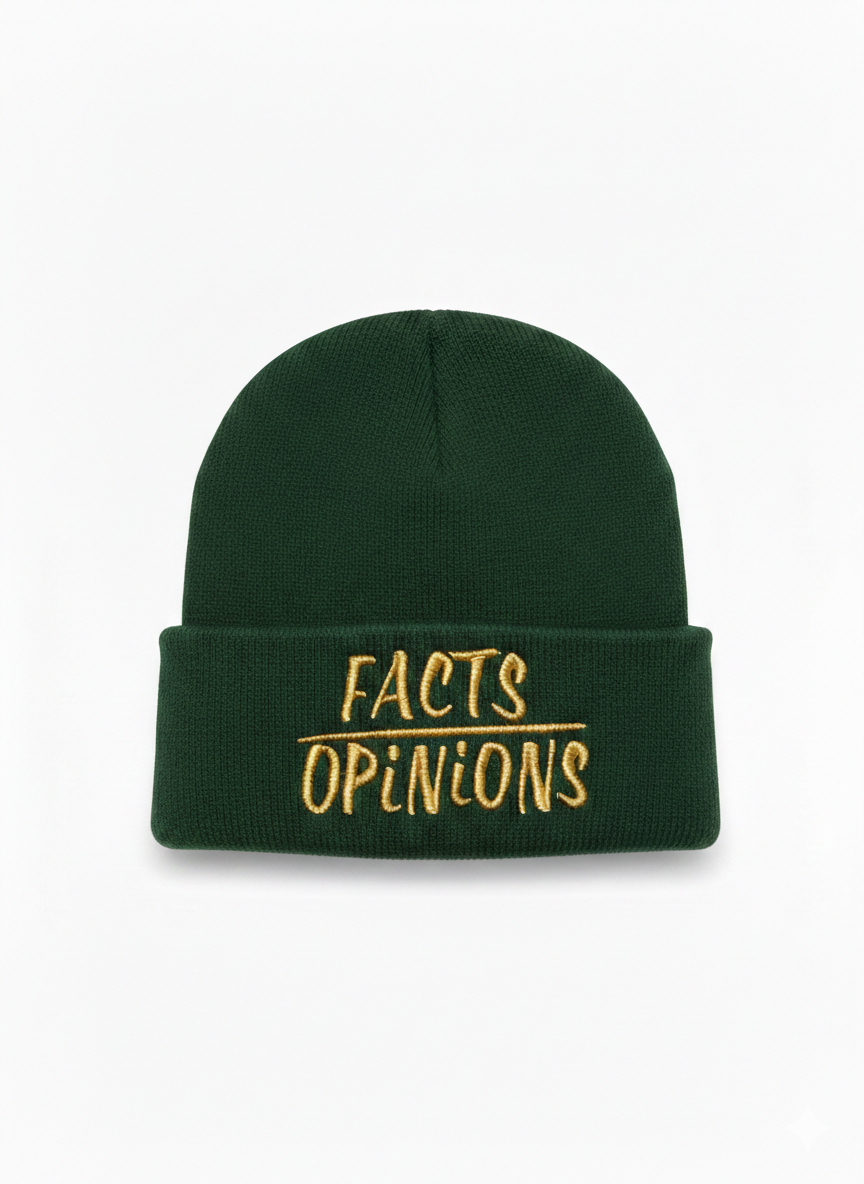 FactsOverOpinions White Thread Beanies