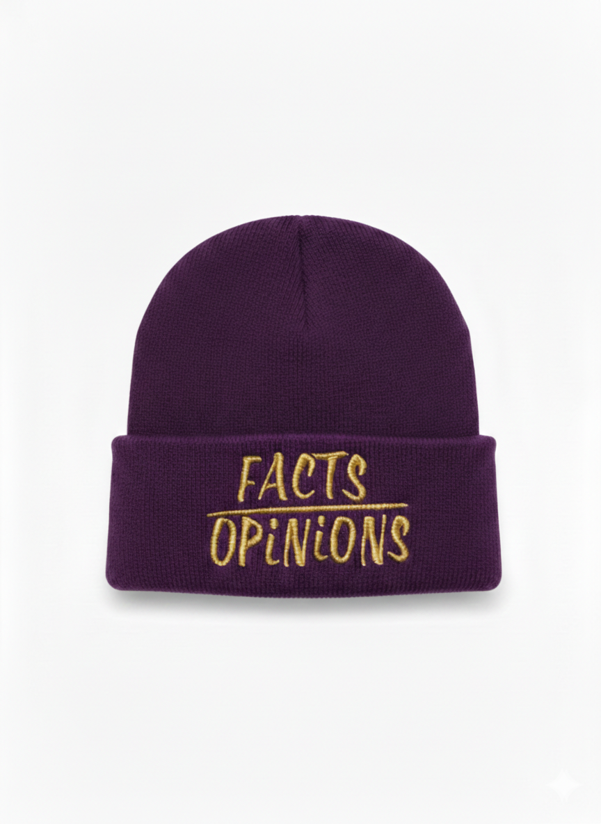 FactsOverOpinions White Thread Beanies