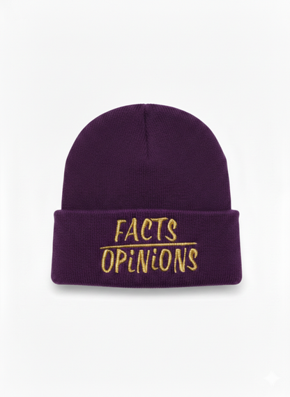 FactsOverOpinions White Thread Beanies